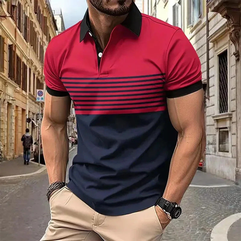 Plain Printing Series Men's Casual Short Sleeve