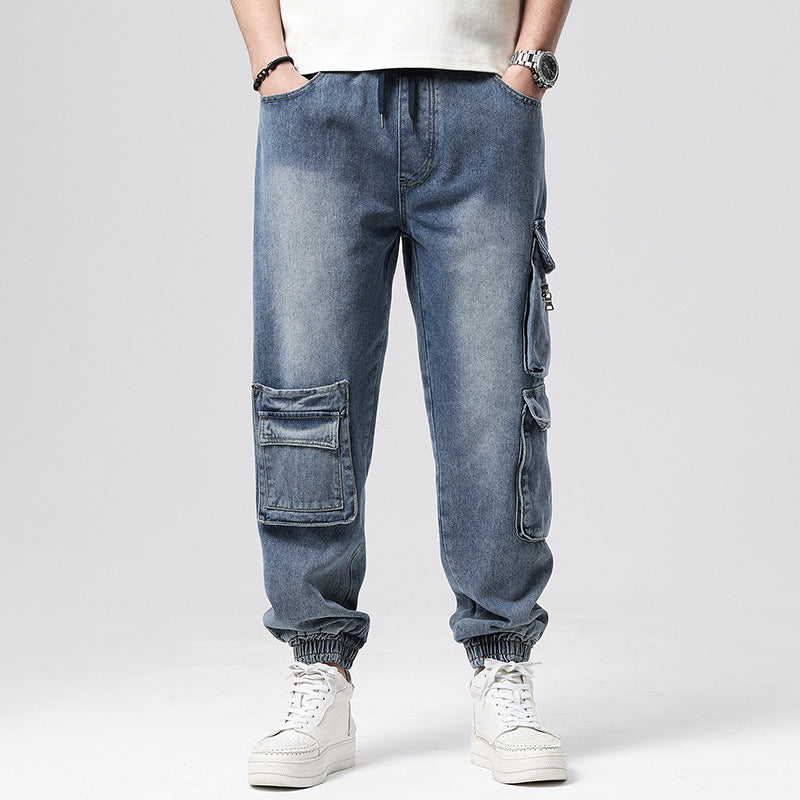 Hip Hop Men's Nostalgic Retro Multi-pocket Pants